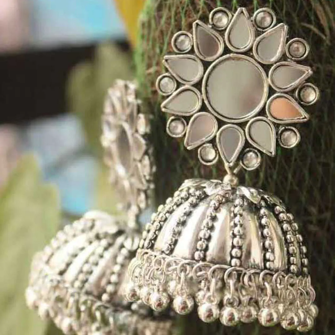Combo of 2 Round Shaped and Mirror Stud Jhumki