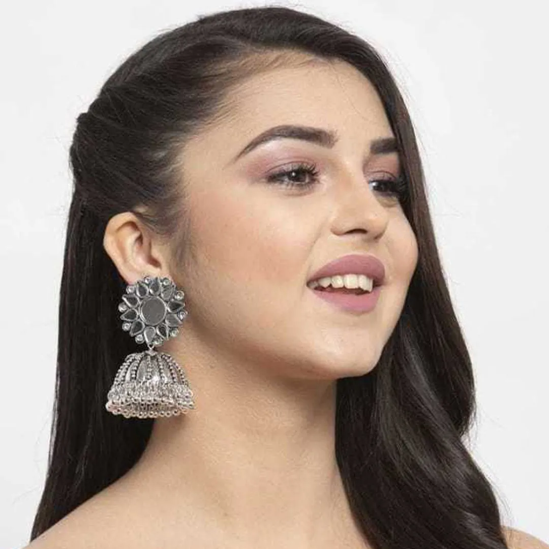 Combo of 2 Round Shaped and Mirror Stud Jhumki
