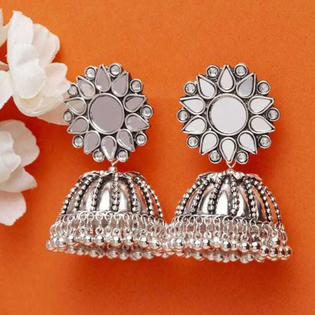 Combo of 2 Round Shaped and Mirror Stud Jhumki