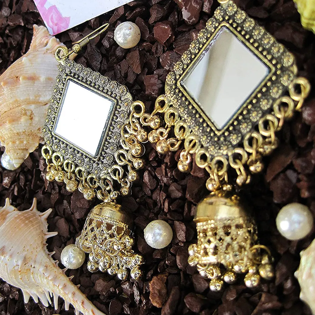 Combo of 2 Square Mirror and Mirror Jhumki