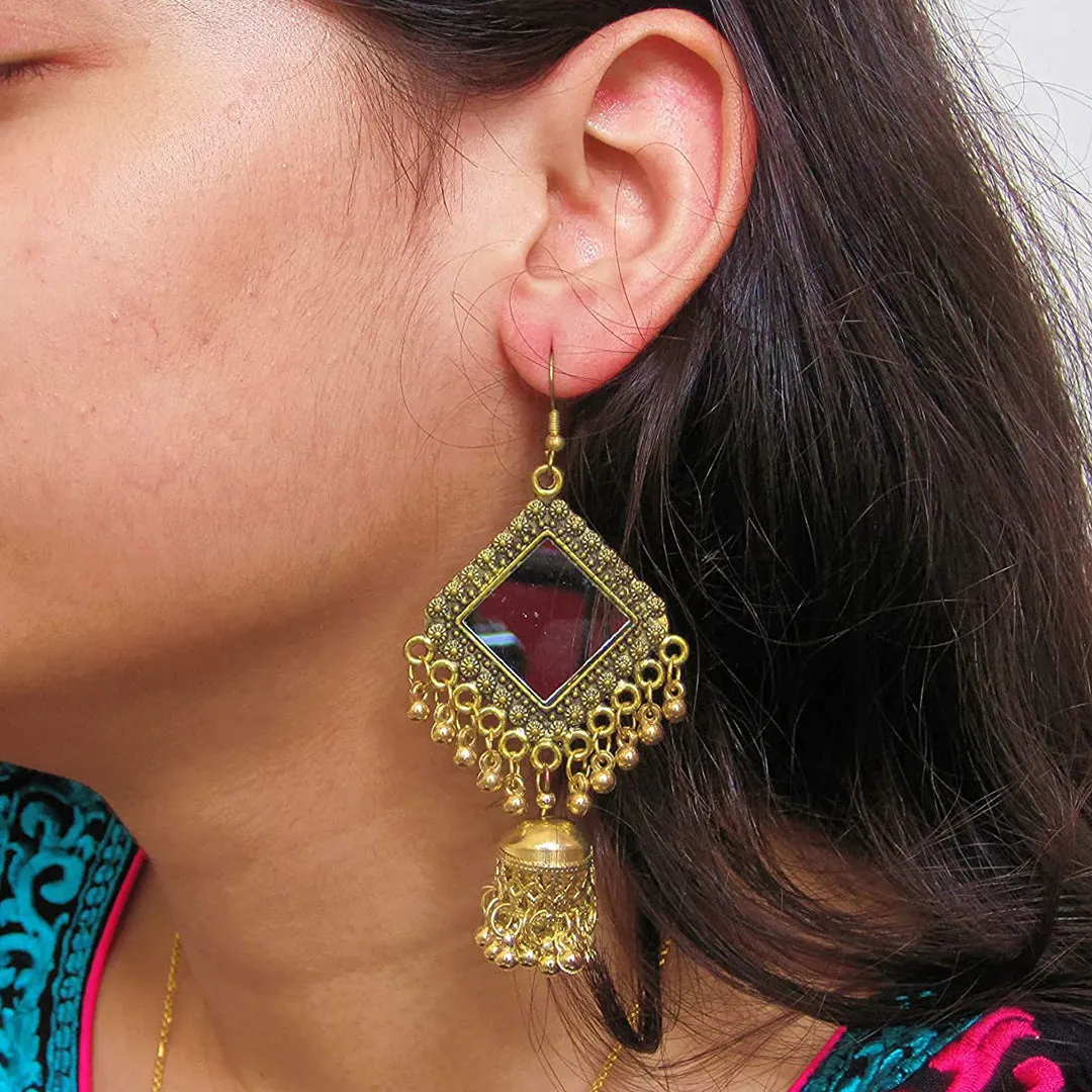 Combo of 2 Square Mirror and Mirror Jhumki