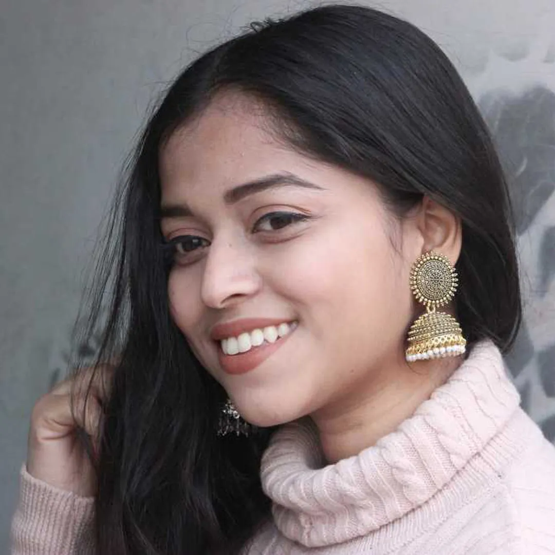 Combo of 2 White and Golden Pearls Dome Shape Jhumki