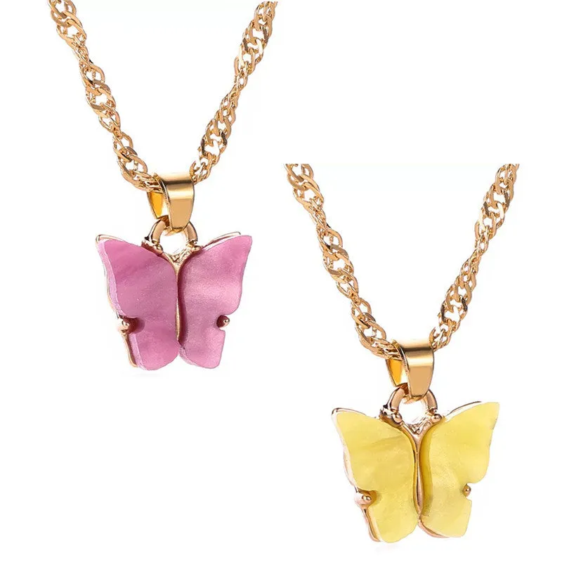 Combo of 2 Yellow and Rosepink Mariposa Pendant