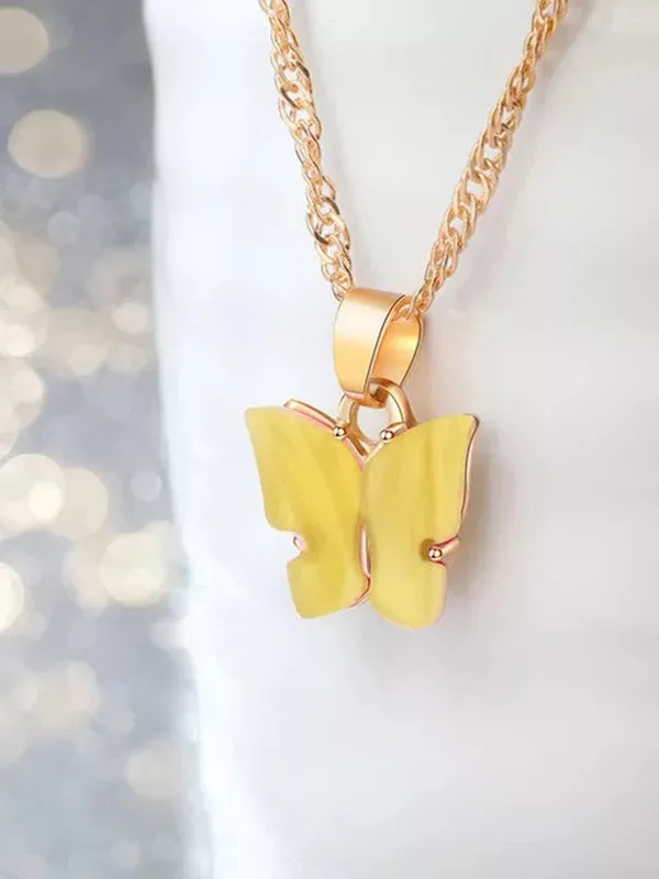 Combo of 2 Yellow and Rosepink Mariposa Pendant