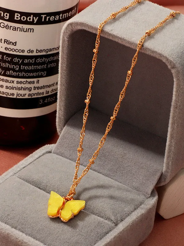 Combo of 2 Yellow and Rosepink Mariposa Pendant