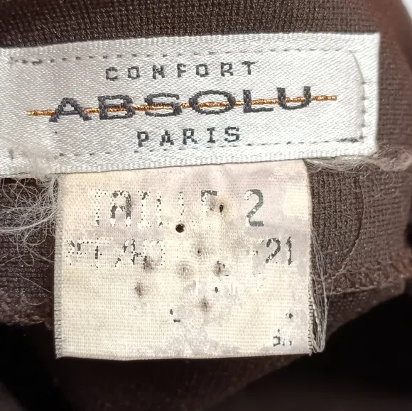 Confort Absolu Paris Brown Suede &amp; Stretch Leather High Waisted Skirt Size 2