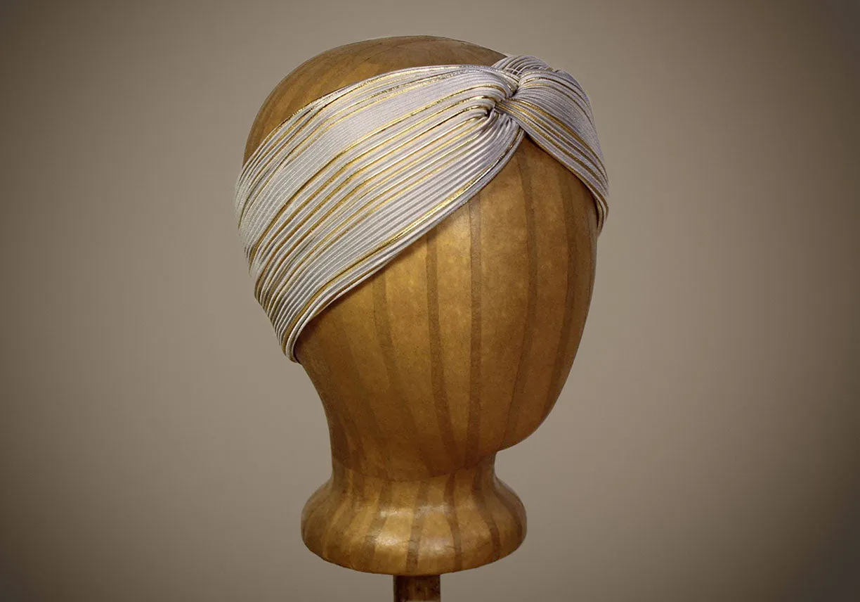 Cream & Gold Turban Headband