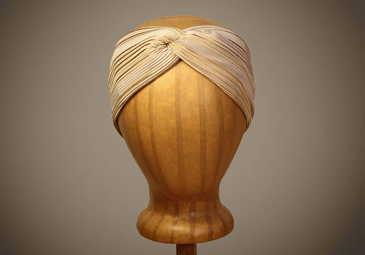 Cream & Gold Turban Headband