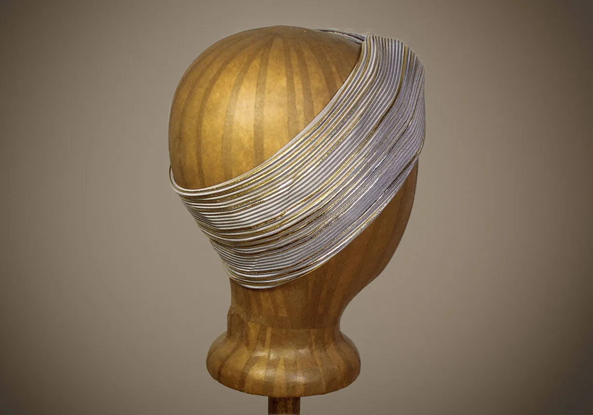 Cream & Gold Turban Headband