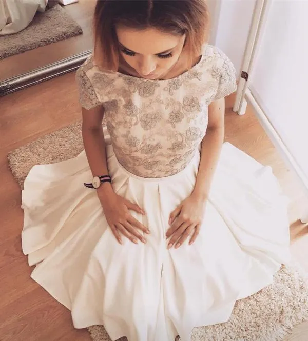 Cute Stylish A-Line Cap Sleeves Open Back Short Homecoming Dresses, MH268