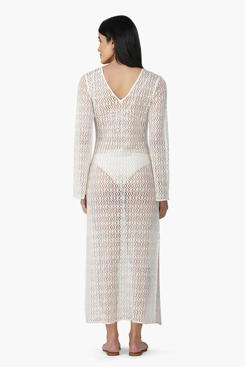Diamond Cut Crochet Lace Fabric Bodycon Cover Up