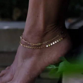 Disc Chain Anklet - Sterling Silver
