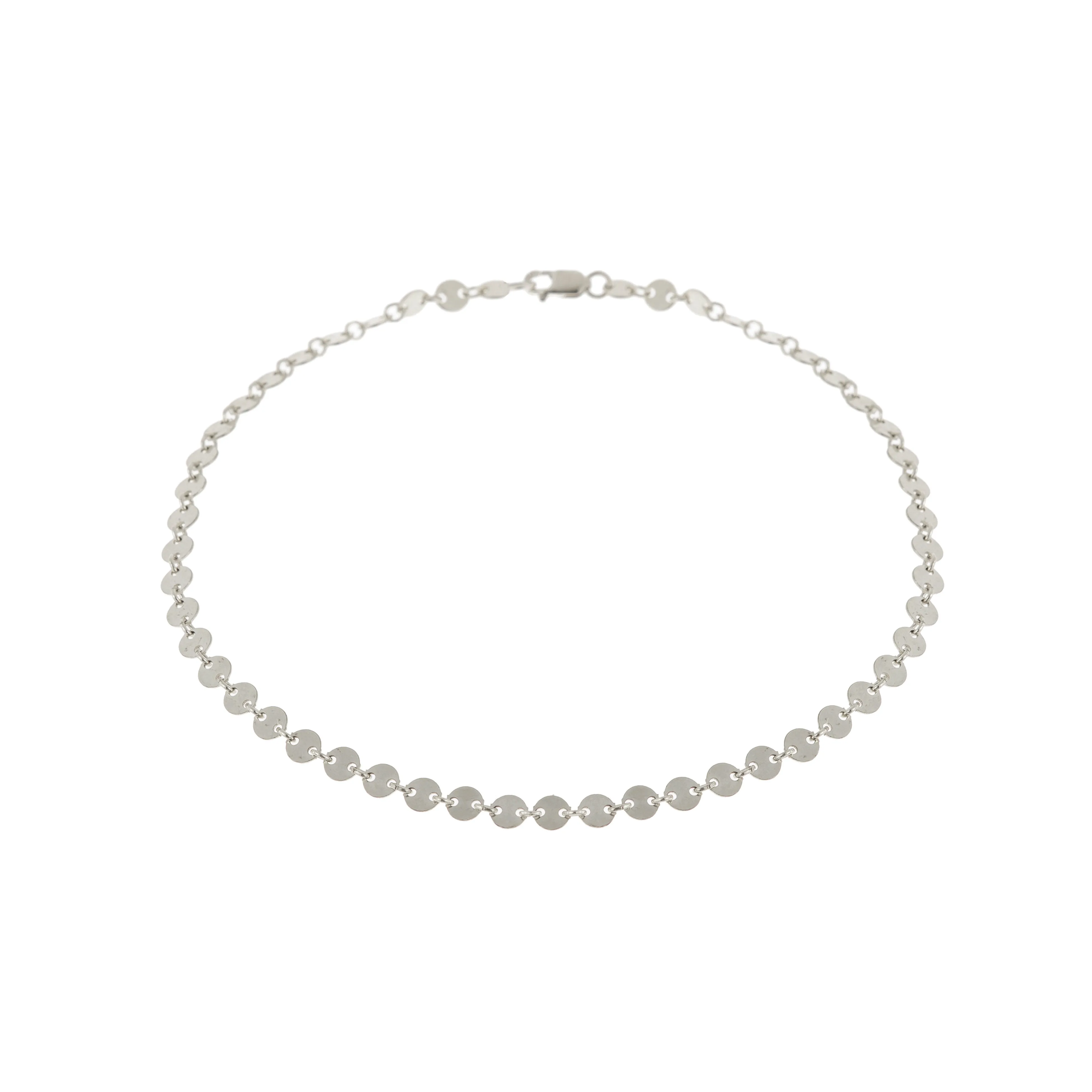 Disc Chain Anklet - Sterling Silver