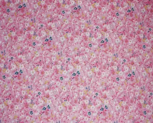 Ditsy Flowers Pink Shabby Chic Polycotton Floral Fabric