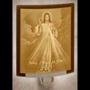 Divine Mercy Night Light Curved 5.5 x 2.25"