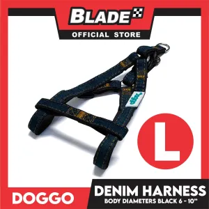 Doggo Denim Harness Large Size (Black) Harness For Dog