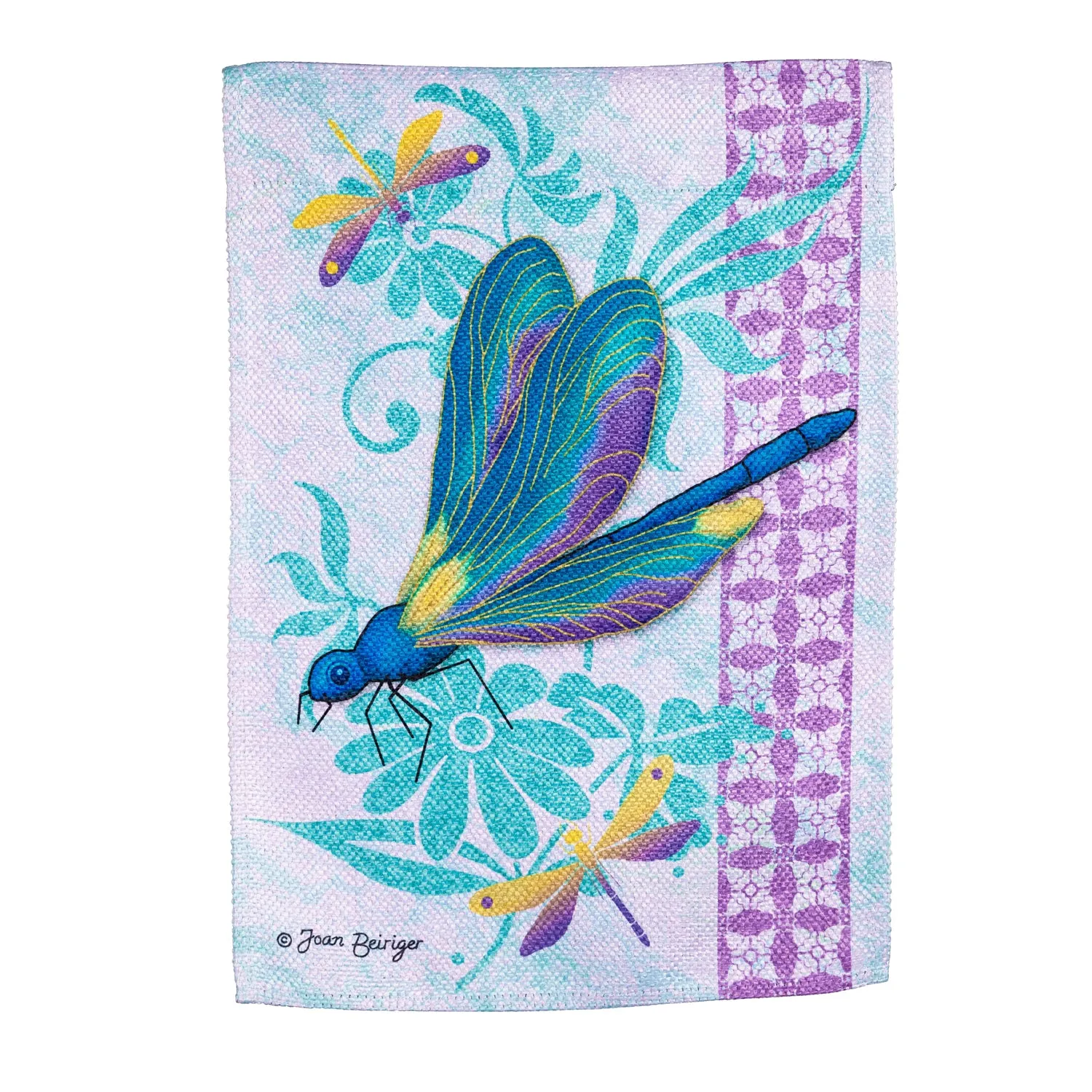 Dragonflies Garden Textured Suede Flag,14es9622
