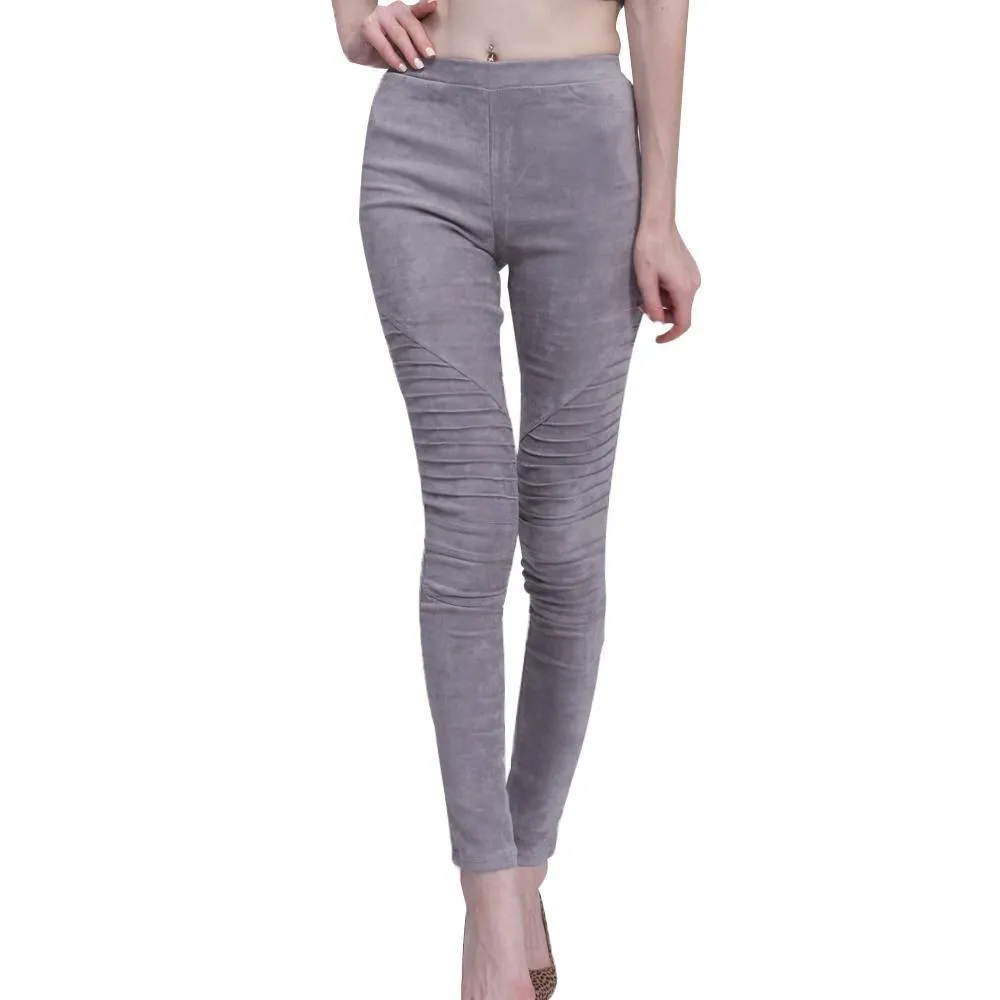 Elastic Suede Pants