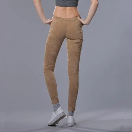 Elastic Suede Pants