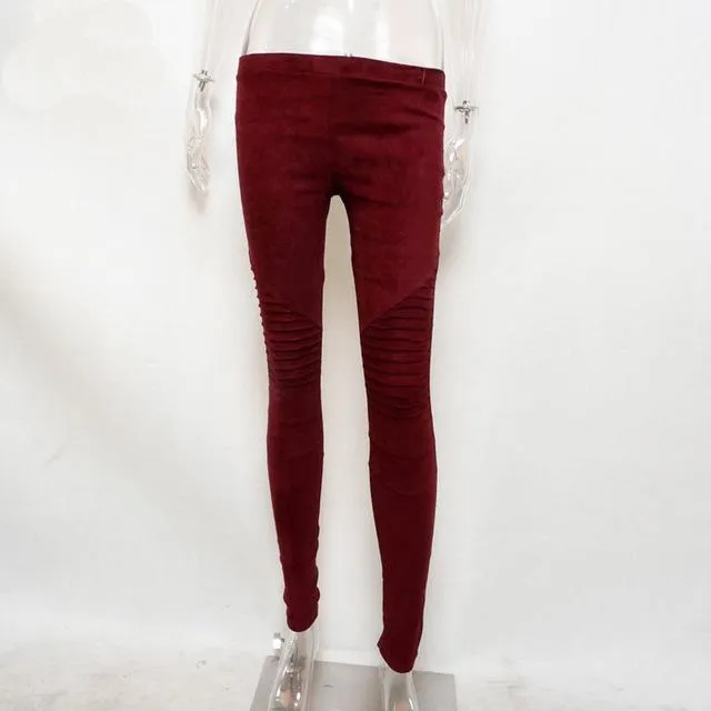 Elastic Suede Pants