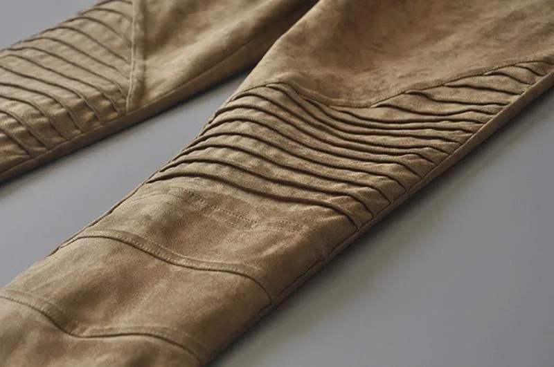 Elastic Suede Pants