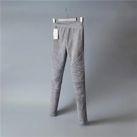 Elastic Suede Pants