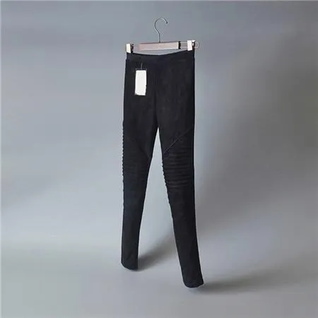 Elastic Suede Pants