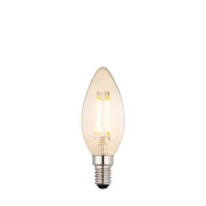 Endon 93027 E14 LED filament candle 1lt Accessory Amber glass 4W LED E14 Warm White