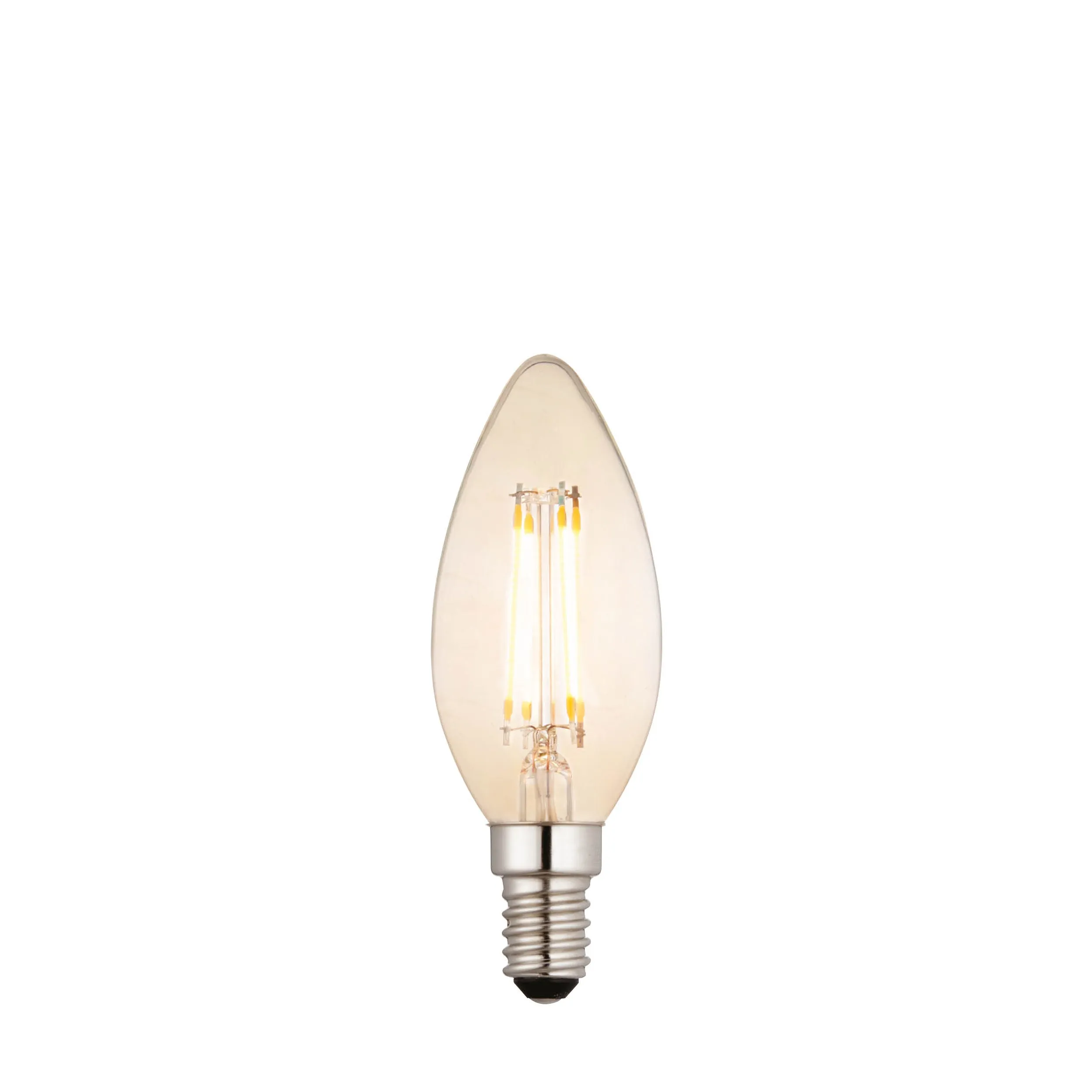 Endon 93027 E14 LED filament candle 1lt Accessory Amber glass 4W LED E14 Warm White