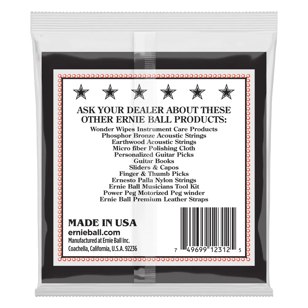 Ernie Ball Light 5-String Loop End Stainless Steel Banjo Guitar Strings, 9-9 Gauge