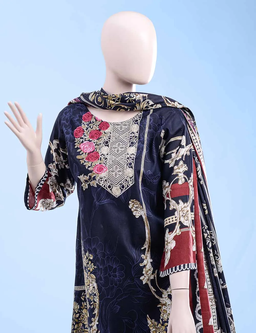 ET-03 - Floral Chic  |  Unstitched Printed & Embroidered Cambric Dress