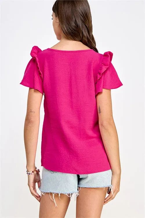 Flowing in Fuchsia Blouse
