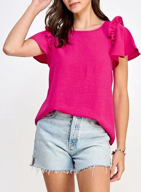 Flowing in Fuchsia Blouse
