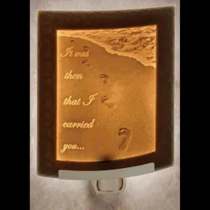 Footprints Porcelain Night Light Curved 5.5"