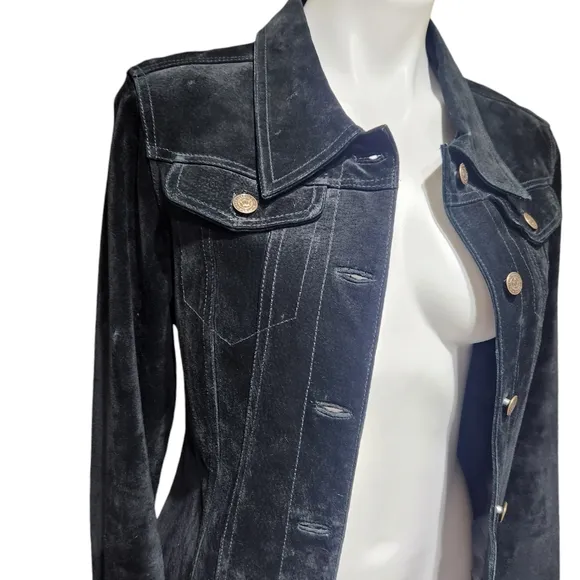 For‎ Joseph 100% Suede black western style leather jacket size small