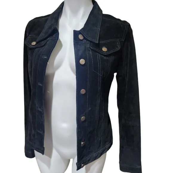 For‎ Joseph 100% Suede black western style leather jacket size small