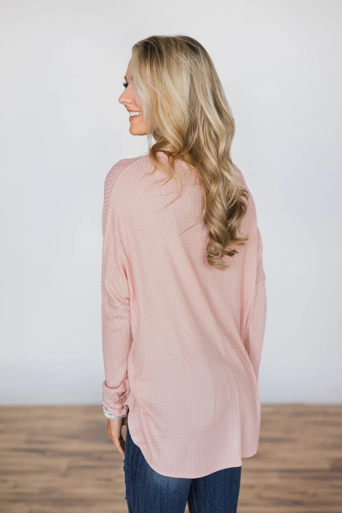 Forever Enough Button Top- Blush