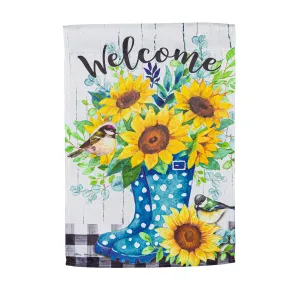 Garden Sunflowers Garden Suede Flag,14s10932