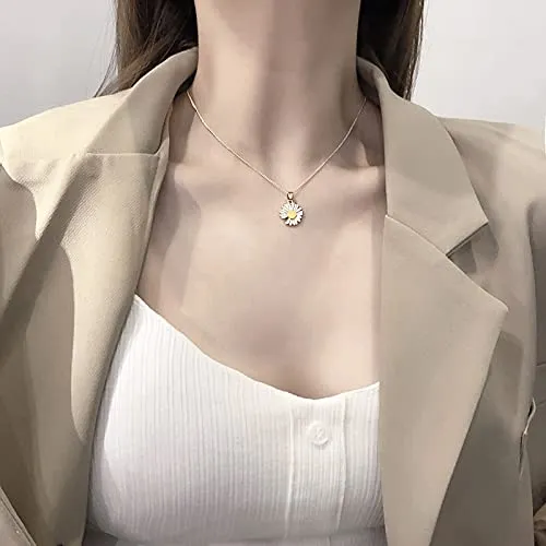 Gold Plated White Flower Pendant