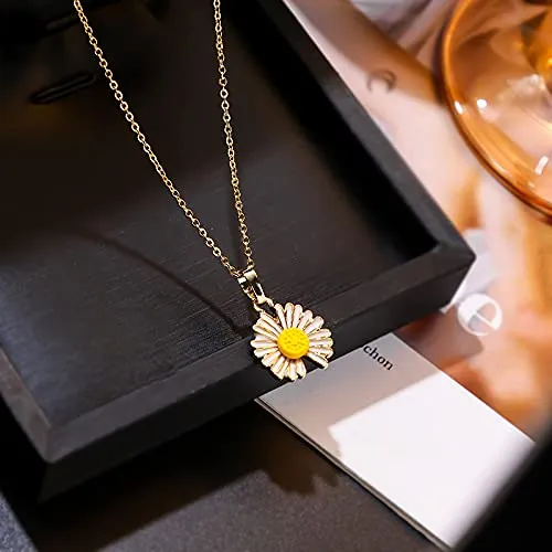 Gold Plated White Flower Pendant