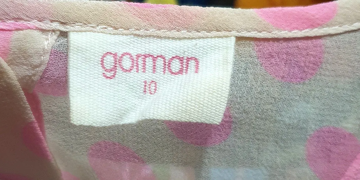 Gorman pink silk polka dot top size 10
