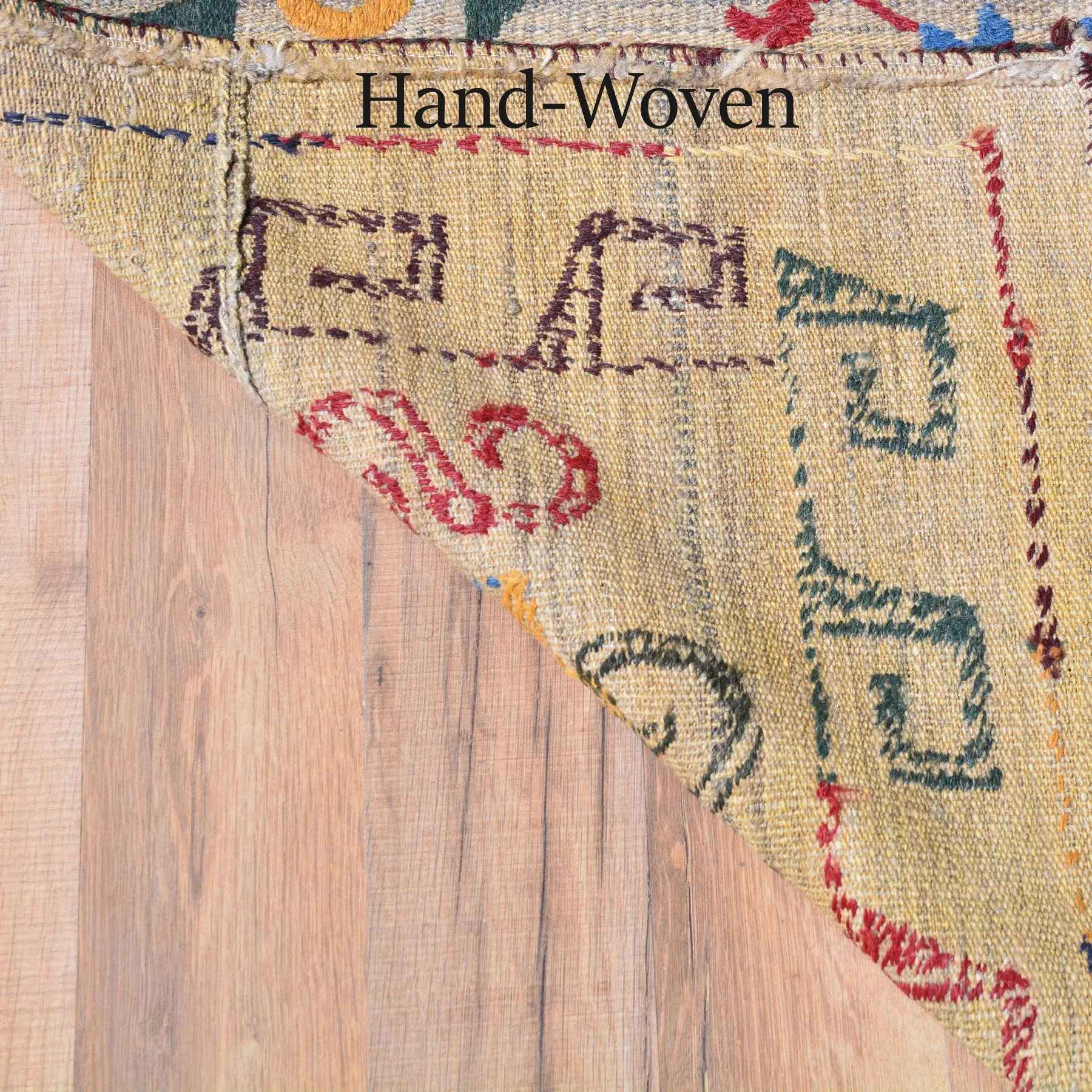 Hand-Woven Suszani Afghan Floral Handmade Wool Flatweave Rug (Size 4.6 X 6.1) Cwral-1059