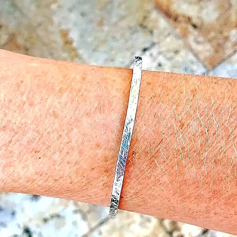 Handmade Sterling Silver 925 Hammered Cuff Bracelet