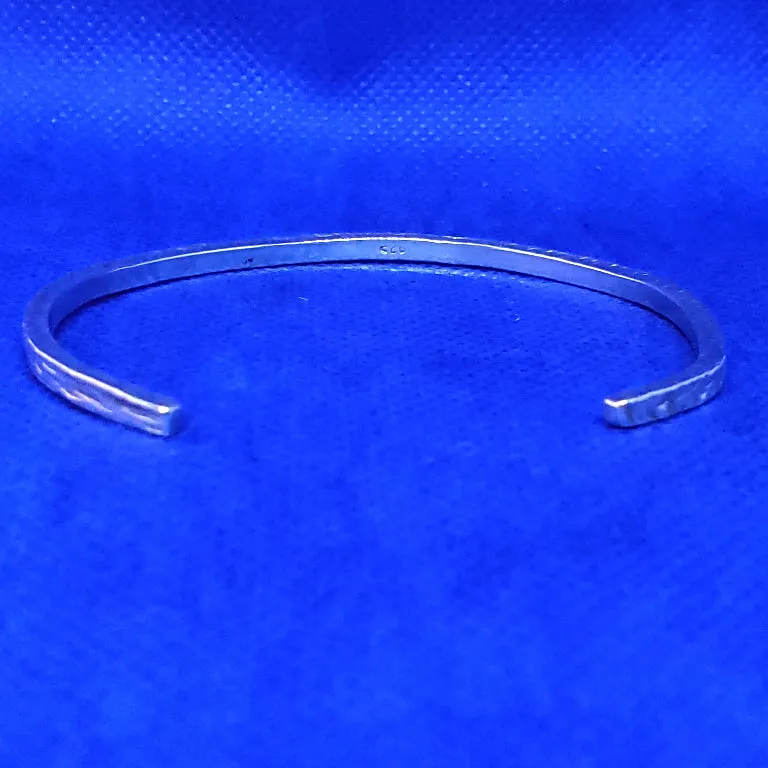 Handmade Sterling Silver 925 Hammered Cuff Bracelet