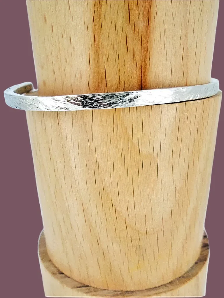 Handmade Sterling Silver 925 Hammered Cuff Bracelet