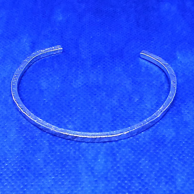 Handmade Sterling Silver 925 Hammered Cuff Bracelet