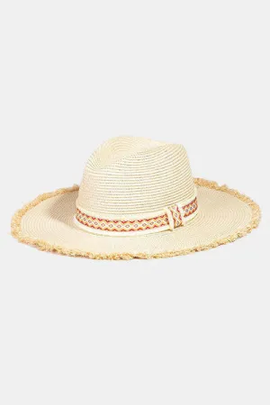Hazel Blues® |  Fame Geometric Raw Hem Hat