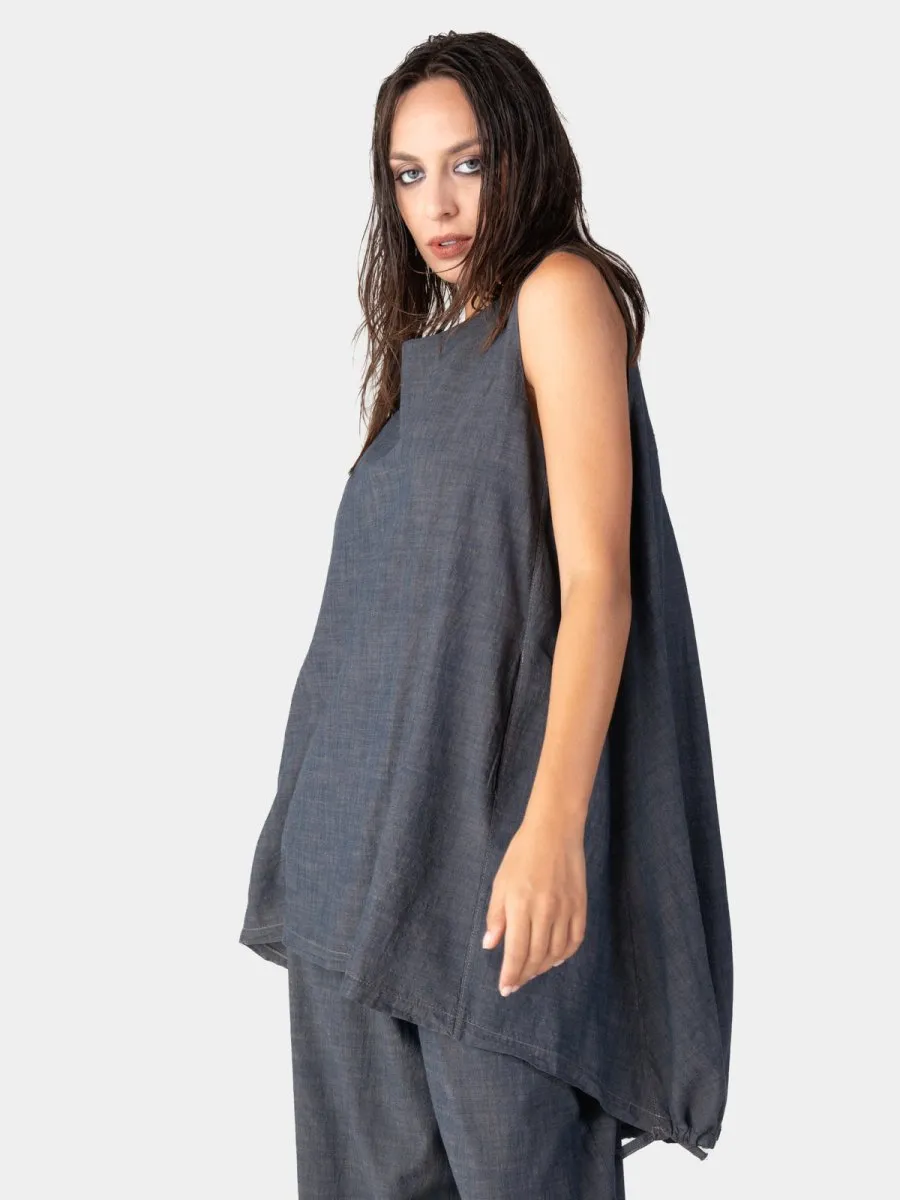 Hi Lo Drawstring Hem Tunic