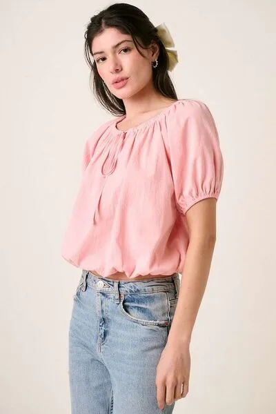 Im Blushing Crop Top Blouse