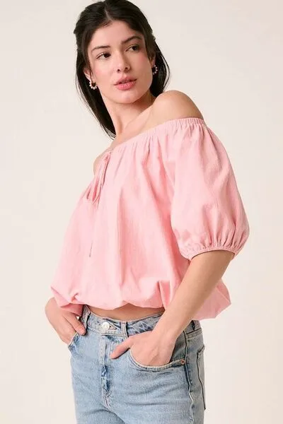 Im Blushing Crop Top Blouse